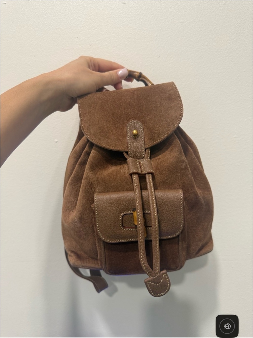 Gucci Brown Suede & Leather Backpack